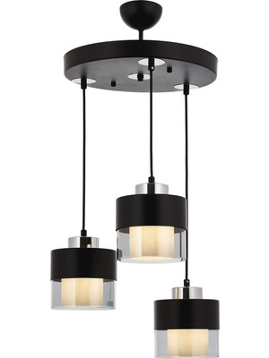 Odea Avonnı AV-60193-3T-BSY Siyah Boyalı Modern Avize, E27, Metal, Cam, 40CM