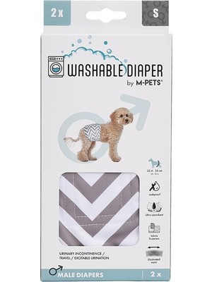 Odea M-Pets Erkek Köpekler Için Yıkanabilir Külot 2'li (S)