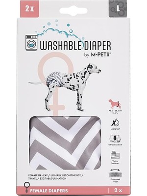 Odea M-Pets Dişi Köpekler Için Yıkanabilir Külot 2'li (L)
