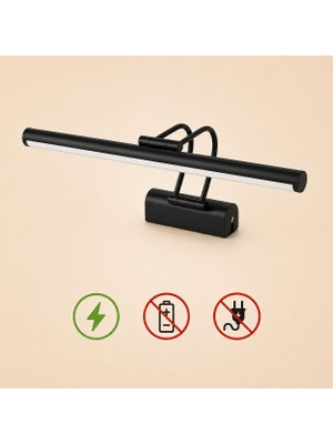 Odea Sekatech Siyah Kasa LED Flüt Resim Aplik | 6W | 3200K Gün Işığı | 35CM | Duvar Tipi Ayna/tablo Üstü Dekoratif Işık | IP20 Iç Mekan Kullanım