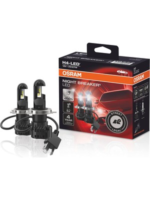 Odea Osram Ampul Night Breaker LED H4-Led 12V 23/27W%230'A Kadar Fazla Işık 4 Yıl Garantili, Sarı Işık