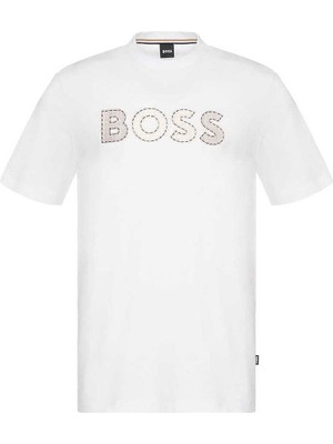 Odea Erkek Regular Fit Yuvarlak Yakalı Logo Detaylı Pamuklu Kısa Kollu Beyaz T-Shirt 50565630-100