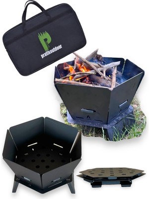 Odea Pratikoutdoor Altıgen Ateş Çukuru, Tam Katlanır Pratik Şömine - Çantalı
