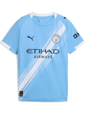 Odea Puma Unisex Çocuk Mcfc Home Jersey Replica Jr Forma Team Light Blue-Puma White 9-10 Yaş