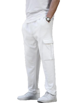 Odea Madmext Ekru Beli Ayarlanabilir Kargo Cep Basic Eşofman Altı 6552,EKRU L