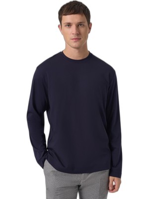 Odea Morven Erkek Lacivert Trend Bisiklet Yaka Rayon Sweatshirt