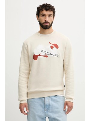 Odea Erkek Normal Kalıp Logo Baskılı Yuvarlak Yakalı Uzun Kollu Ekru Sweatshirt 50549283-131