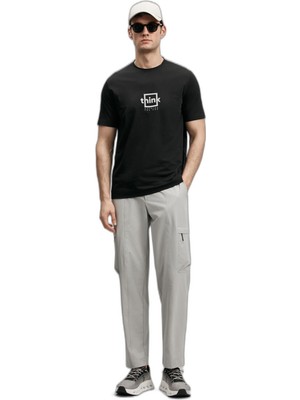 Odea Lufian Erkek Thınk Modern Grafik T-Shirt 111020310 Siyah