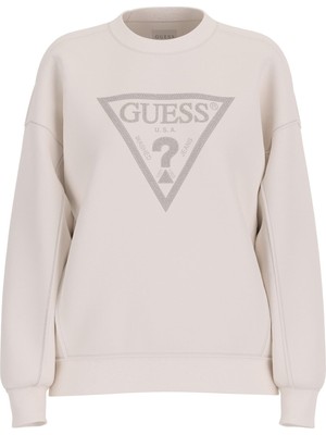 Odea Guess Kadın Sweatshirt, Beyaz, L Beden