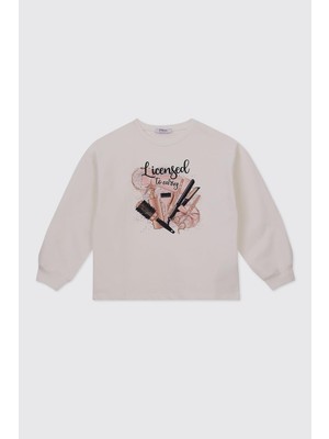 Odea Panço Kız Çocuk Ekru Sweatshirt
