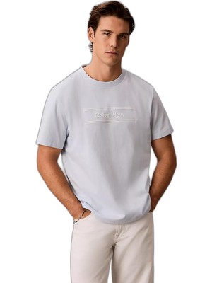 Odea Erkek Regular Fit Logo Baskılı Yuvarlak Yakalı Kısa Kollu Mavi T-Shirt LV04LG813G-CIQ