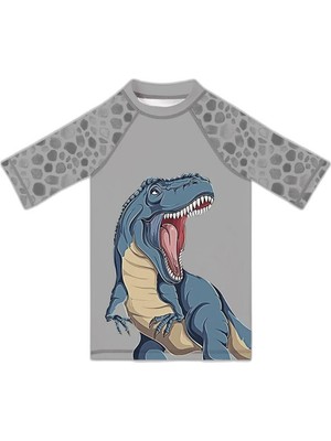 Odea Slipstop Goliath Baskılı Uv Korumalı Kısa Kollu Mayo T Shirt Erkek Çocuk T Shirt ST2532000005, Gri, 06-07 Yaş