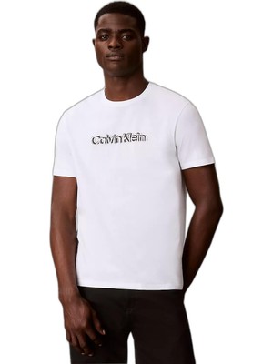Odea Erkek Regular Fit Yuvarlak Yakalı Logo Baskılı Pamuklu Kısa Kollu Beyaz T-Shirt LV04LG809G-YAF