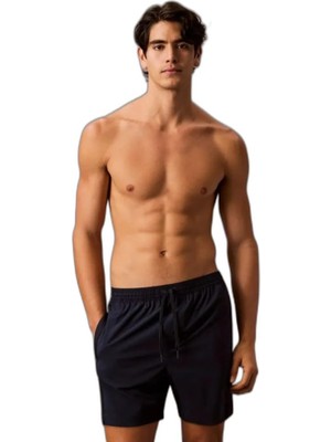 Odea Erkek Regular Fit Yanları Logo Şeritli Lacivert Deniz Şortu LV00N61002-0PP