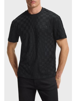 Odea Erkek Yuvarlak Yaka Kısa Kol Tamamı Basklı Regular Fit Siyah T-Shirt 50559821-001