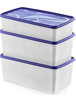 Odea Hobby Life Alaska 3’lü Mega Saklama Seti (2x3.5l + 1X2L) – Derin Dondurucu Uyumlu, Esnek & Sızdırmaz Büyük Erzak Kabı (Mavi)
