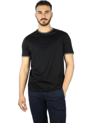 Odea Erkek Regular Fit Yuvarlak YAKA%100 Pamuklu Kısa Kollu Siyah T-Shirt 25411025-011