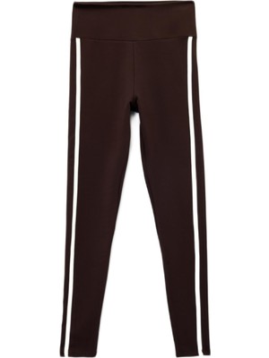 Odea Koton Yüksek Bel Biyeli Slim Fit Spor Tayt