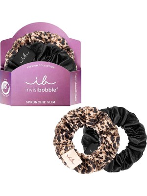 Odea Invisibobble - Sprunchıe Slım Premıum Leo Is The New Black - 2 Adet Kumaş Kaplı Saç Tokası