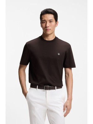 Odea ERKEK%100 Pamuklu Yuvarlak Yakalı Kısa Kollu Kahverengi T-Shirt 50555844-207