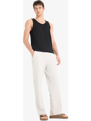 Odea Defacto Beli Bağcıklı Wide Leg Geniş Paça Eşofman Altı E5212AX25SM