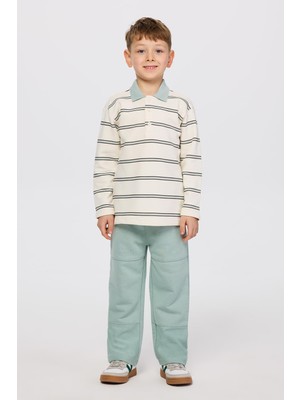 Odea Erkek Çocuk Çizgili Ekru Sweatshirt 8 Yaş (128 Cm)