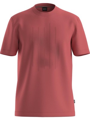 Odea Erkek Desenli Bisiklet Yaka Kısa Kol Kırmızı T-Shirt 50559754-615