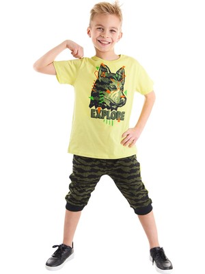 Odea Kaşif Kurt Erkek Çocuk T-Shirt Kapri Şort Takım