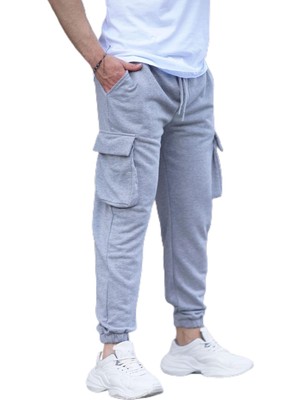 Odea Madmext Gri Paçası Lastikli Kargo Cep Erkek Eşofman Altı 6514,GRI M