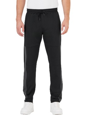 Odea By Comeor Erkek Siyah Standart Fit Normal Kesim Düz Paça Cep Fermuarlı Rahat Jogger Eşofman Altı Xl (Siyah, Xl)