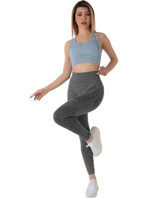Odea Doremi Seamless Günlük Normal Bel Spor Tayt Gri Xs-S