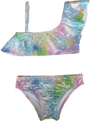 Odea Slipstop Finny Tek Omuz Detaylı Kolay Kuruyan Uv Korumalı Fırfırlı Bikini Kız Çocuk Bikini SB2314000617