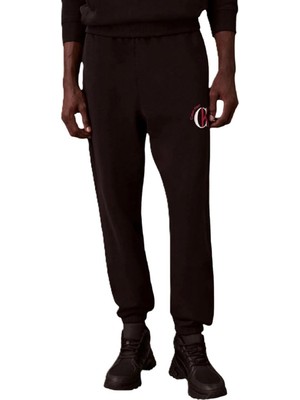 Odea Calvin Klein Regular Fit Beli ve Paçası LASTIKLI%100 Pamuklu Eşofman Altı, L, LV04RE256G, Siyah, Erkek