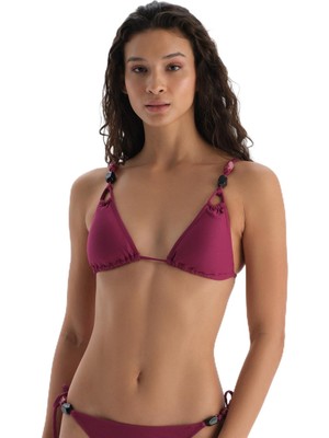 Odea Dagi Kadın Üçgen Küçük Bikini Üst, Örme, Vişne, 36