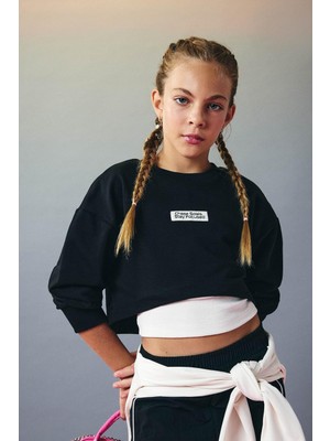 Odea Defacto 2'li Takım Relax Fit Bisiklet Yaka Baskılı Sweatshirt Atlet Kız Çocuk F2797A825AU