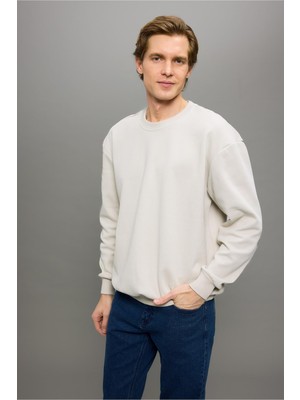 Odea Defacto Boxy Fit Bisiklet Yaka Basic Düz Pike Sweatshirt E1519AX25AU