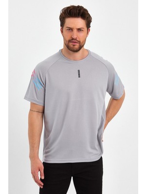 Odea Genıus Store Erkek Nem Emici Hızlı Kuruma Atletik Teknik Performans Spor T-Shirt (Gri, Xxl)