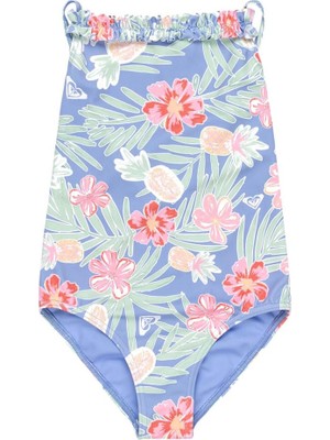 Odea Roxy Tropical Story Kız Çocuk Mayo, 4, ERLX103116, Grapemıst Tropıcal Par Tay, Kız Çocuklar