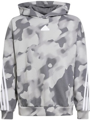 Odea Adidas J Fı Aop Hd Üniseks Yetişkin Sweatshirt, Grey Four, 910A