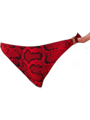 Odea Suwen Red Snake Detaylı Desenli Bikini Alt