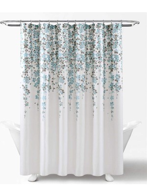 Odea Lush Decor, Duş Perdesi, Motif: Ağlayan Çiçek, Mavi/gri, 72 Adet