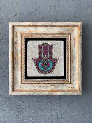 Oscar Stone Decor Çerçeveli Taş Duvar Dekoru 20 x 20 cm CDD1-40-537 Doğal Taş ve Eskitme Çerçeve