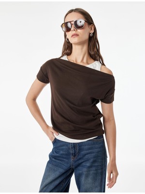 Odea Slim Fit Kısa Kollu Bisiklet Yaka Atlet Detaylı Ikili Tişört