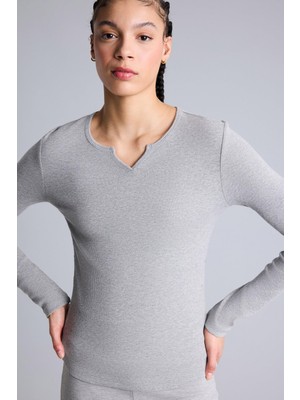 Odea Defacto Pamuklu Slim Fit Bisiklet Yaka Sporcu Modal Uzun Kollu Tişört G6467AX26SP