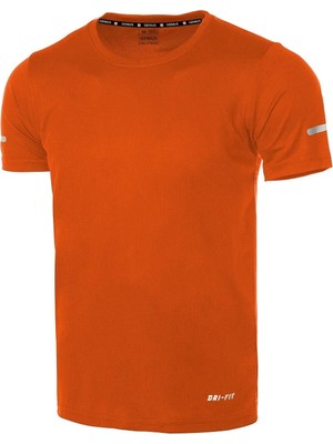 Odea Genıus Storeerkek Nem Emici Hızlı Kuruma Atletik Teknik Performans Spor T-Shirt (Turuncu, Xl)