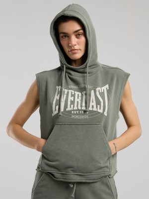 Odea Everlast Authentic Boxing Wmn Oversize Haki Kadın Kolsuz Sweatshirt