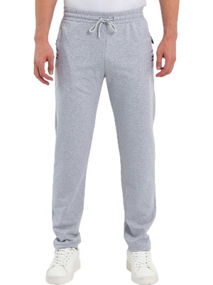 Odea By Comeor Erkek Fermuar Cep Nakış Detaylı Düz Paça Rahat Kesim Eşofman Altı (Gri, Xl)