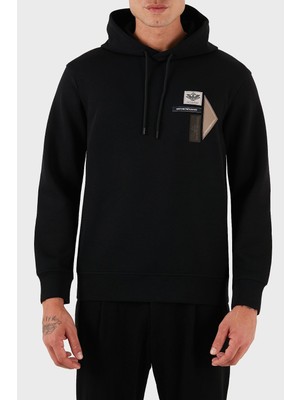 Odea Erkek Kapşonlu Yaka Uzun Kol Pamuklu Regular Fit Siyah Sweatshirt EM003587 AF10013-UC001