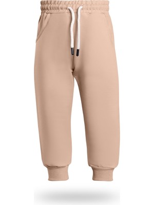 Odea Seftex Erkek/kız Çocuk Jogger Eşofman Altı Cepli Paçası Kaşkorseli Bej 11-12 Yaş