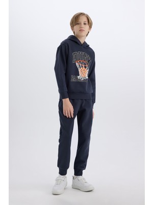 Odea Defacto Erkek Çocuk 2'li Takım Kapüşonlu Baskılı Sweatshirt Beli Paçası Lastikli Eşofman Altı B0410A824CW